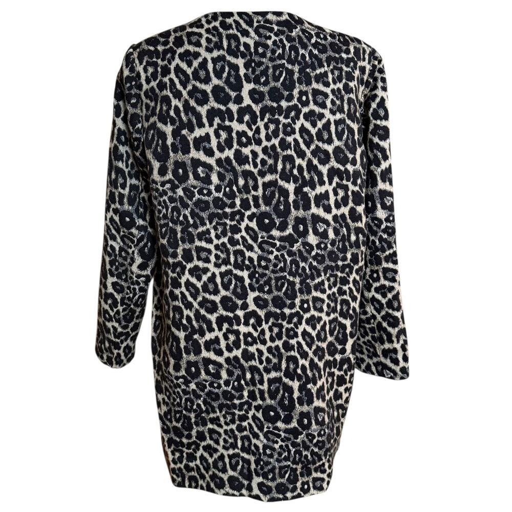 Zara Woman Leopard Print Zipper Front Blazer Jacket Lightweight Size Large - Picture 5 of 9